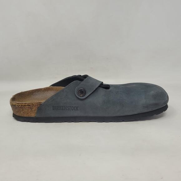 Birkenstock Boston Clogs EU40 US9.5 Dark Gray Nubuck Slip On Comfort Slides - Picture 9 of 12